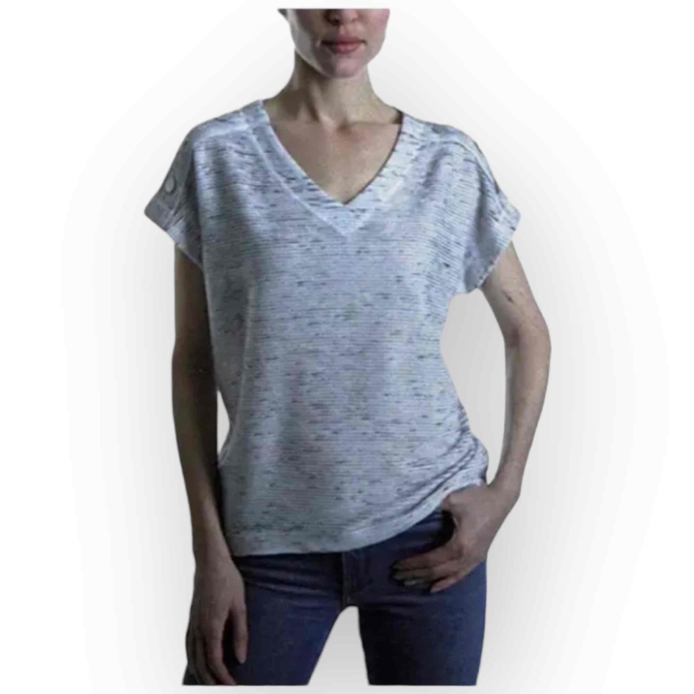 NWT Jones New York Women Ivory Beige Textured V-Neck Dolman Top Size XXL 1400364